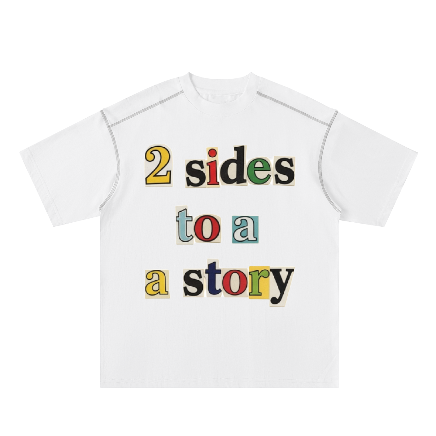 Oversized Contrast-Stitched Cotton Tee