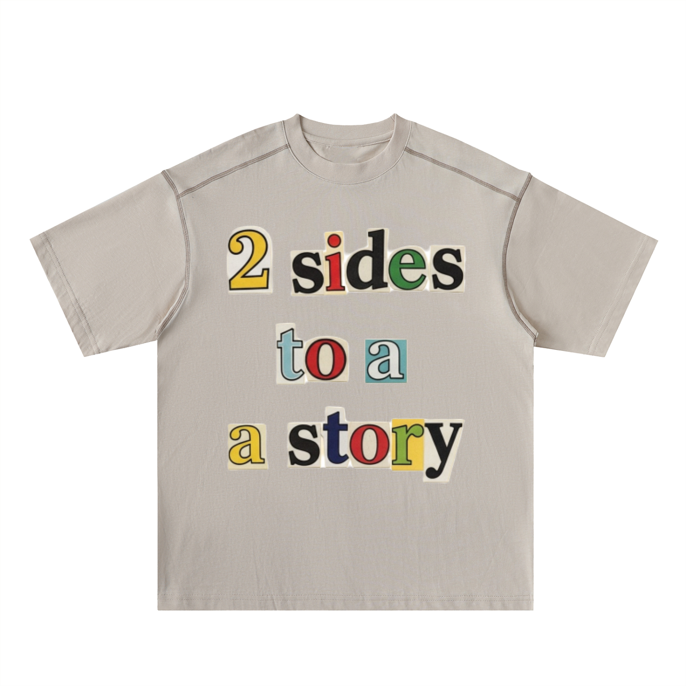 Oversized Contrast-Stitched Cotton Tee