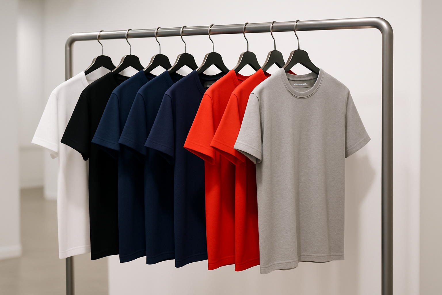 tshirt rack with some shirts on it